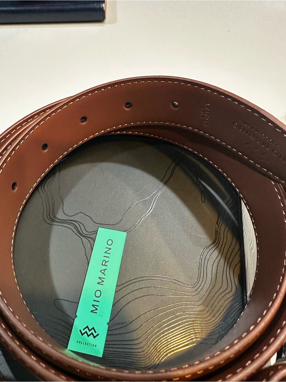 Mio Marino Men’s Brown Leather Belt - Size 40” - Picture 7 of 8